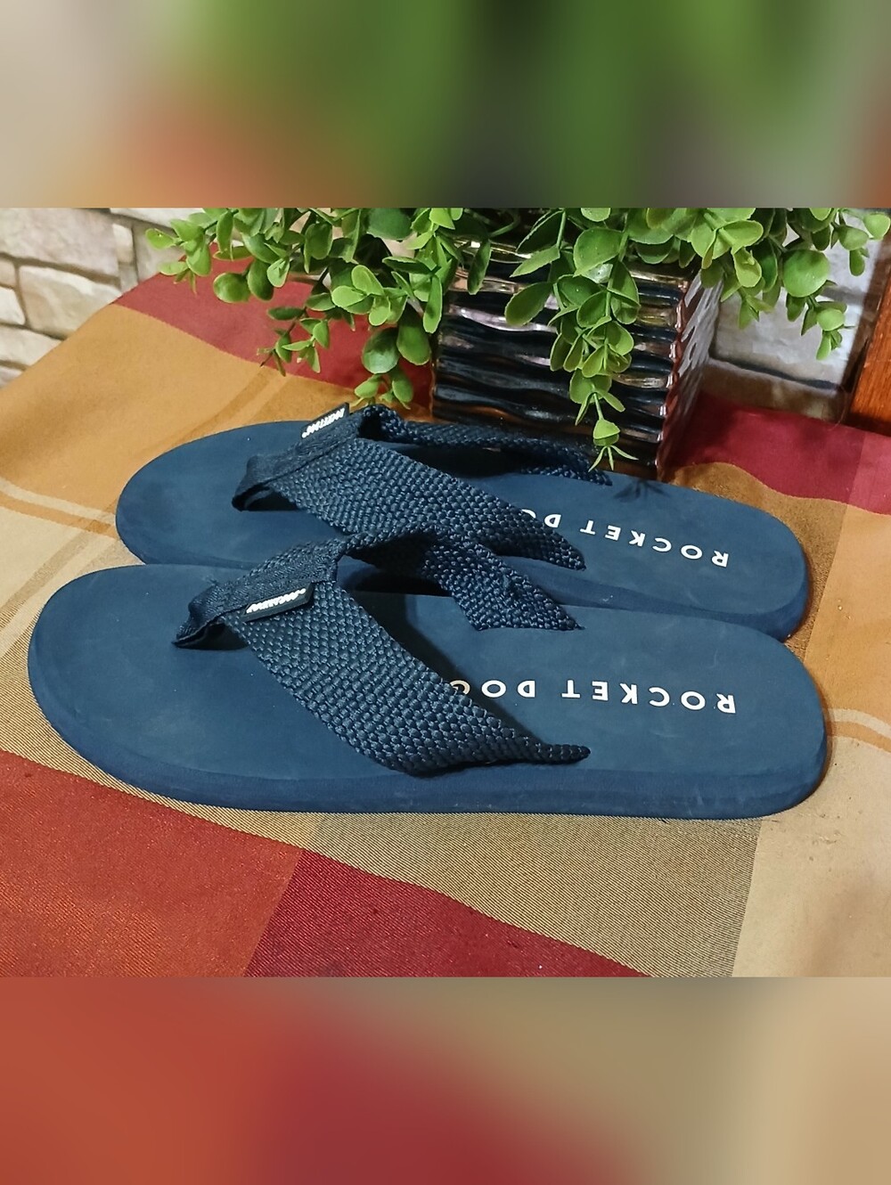 Rocket Dog Navy Blue Woven Strap Flip Flop Sandals Size 11 New